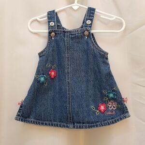Oshkosh girls jean 3-6 months jumper dress Vintage tags